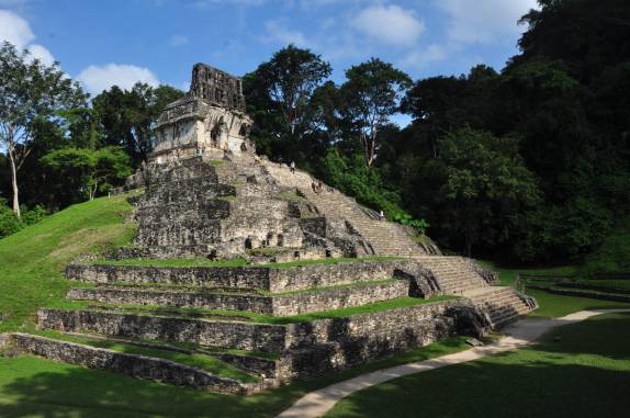 Ruínas mayas do Grupo das Cruzes, em Palenque, Chiapas, no sul do México